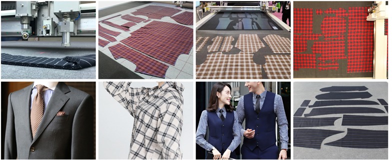 服裝自動電刀裁剪機生產過程樣品